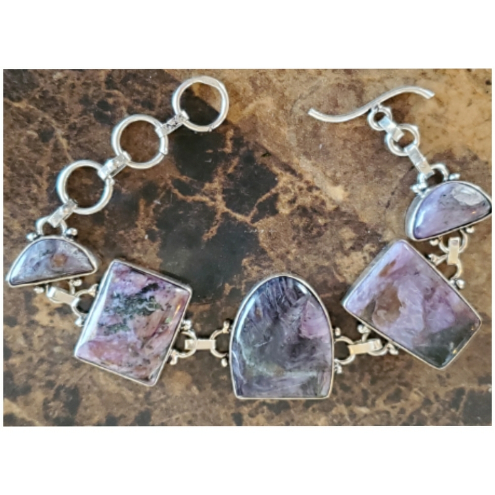 Genuine Siberian Charoite Bracelet 8" long